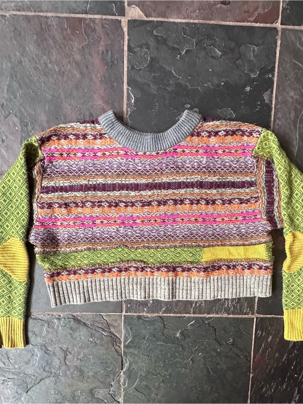 Urban Outfitters Penny Patchwork Cropped Sweater - xs - Picture 2 of 6